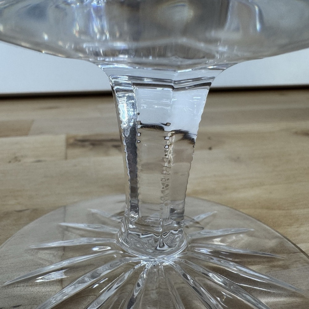 Rogaska GALLIA Cut Crystal Hurricane Candle Lamp Globe Floral Criss Cross 7.75" - Picture 4 of 10